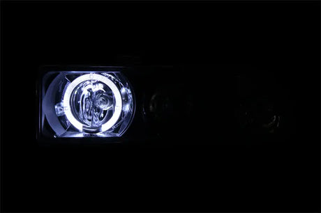 ANZO 1998-2005 Chevrolet S-10 Projector Headlights w/ Halo Black - 111015