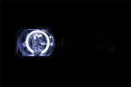 ANZO 1998-2005 Chevrolet S-10 Projector Headlights w/ Halo Black - 111015