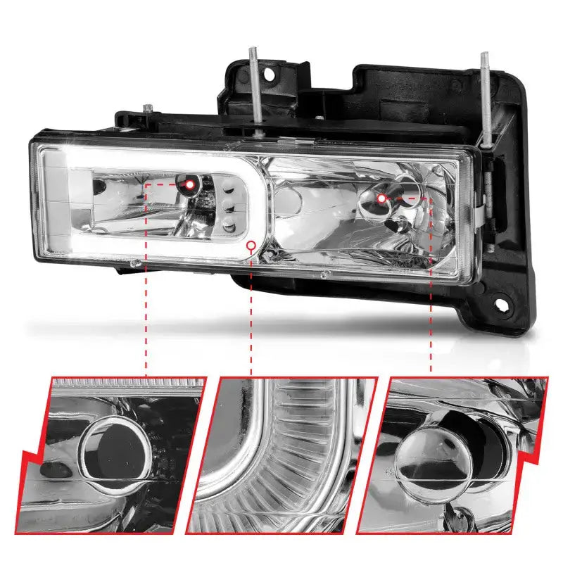 ANZO 1999-2000 Cadillac Escalade Crystal Headlights - Truck & Automotive