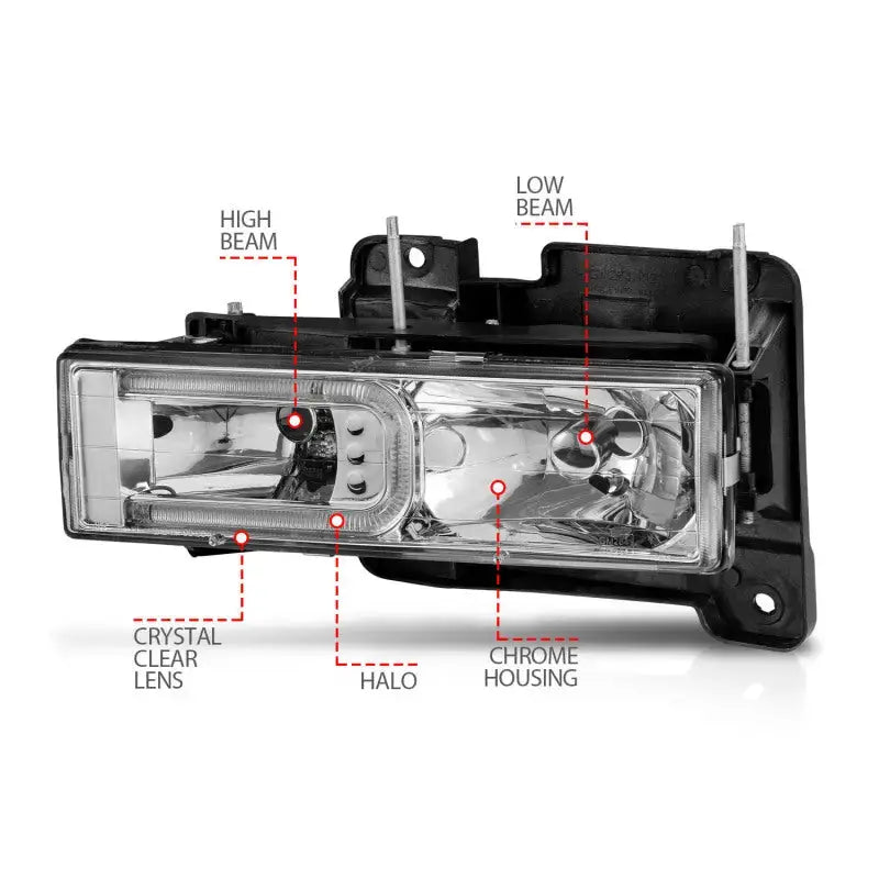 ANZO 1999-2000 Cadillac Escalade Crystal Headlights - Truck & Automotive