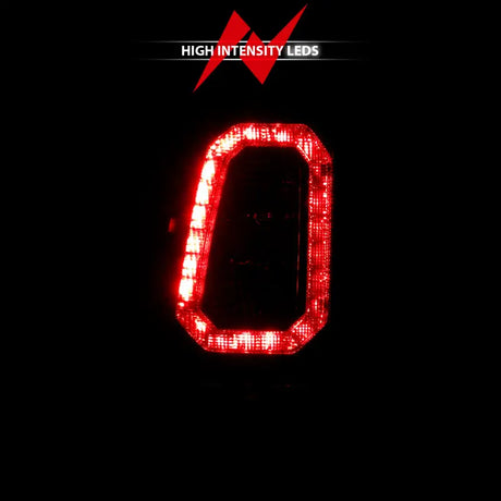 Illuminated red LED taillight for Chevy Silverado 1500 plank style black smoke lens