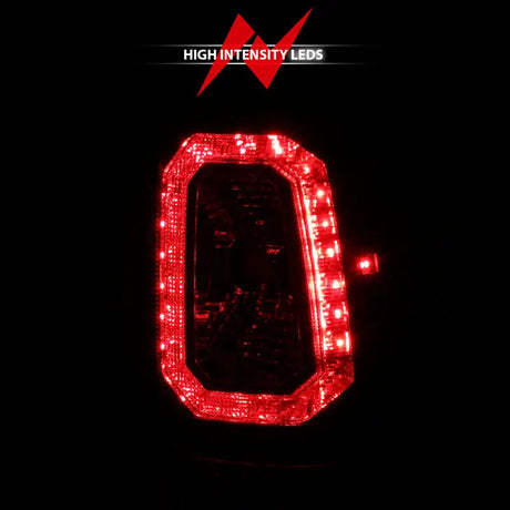 Illuminated red LED taillight for Chevy Silverado with clear lens and chrome finish