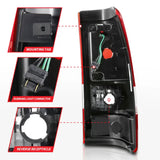 Automotive tail light assembly for Chevy Silverado with LED taillights and red clear lens