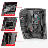 ANZO 1999-2004 Jeep Grand Cherokee LED Tail Lights w/ Light Bar Black Housing Smoke Lens - Truck & Automotive