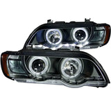 ANZO 2000-2003 BMW X5 Projector Headlights w/ Halo Black - Truck & Automotive