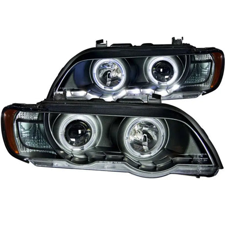 ANZO 2000-2003 BMW X5 Projector Headlights w/ Halo Black - Truck & Automotive