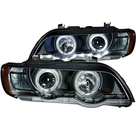 ANZO 2000-2003 BMW X5 Projector Headlights w/ Halo Black - Truck & Automotive