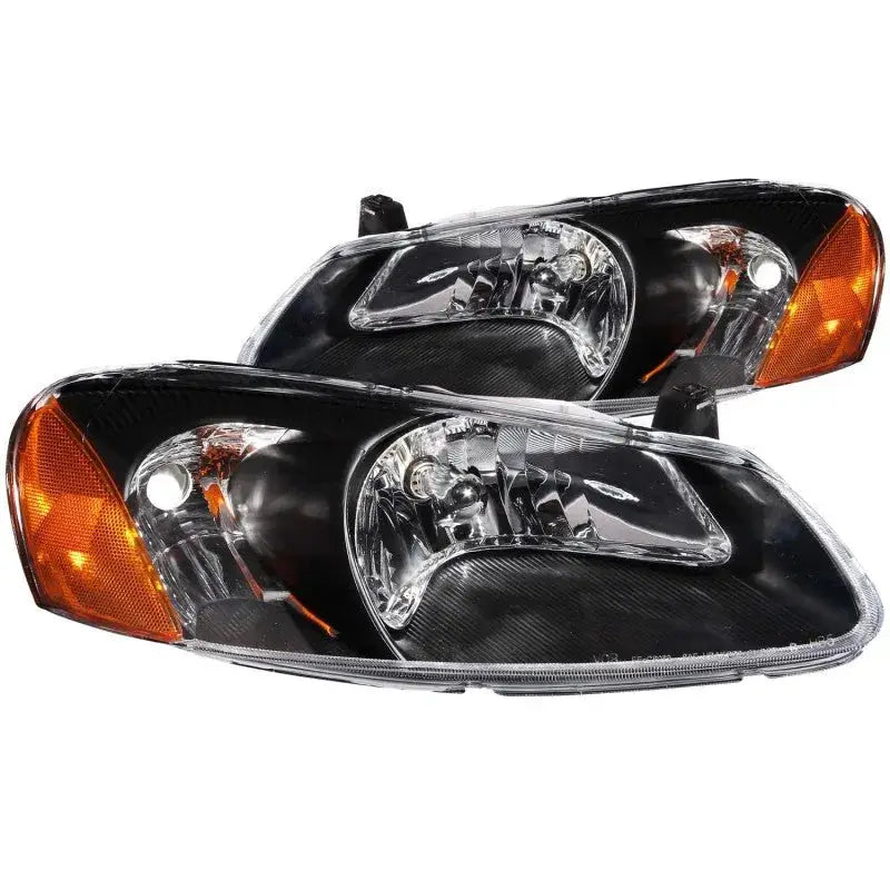 ANZO 2001-2004 Dodge Stratus Crystal Headlights Black - Lights