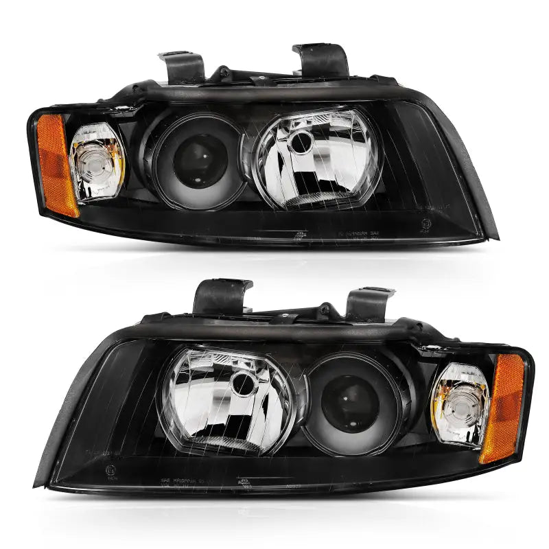 Pair of black Audi A4 projector headlights for the 2002-2005 G2 model