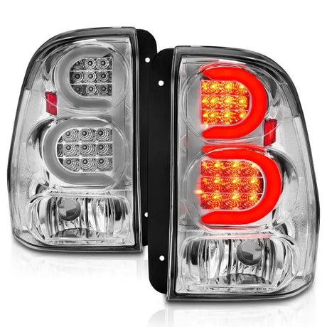 ANZO 2002-2009 Chevrolet Trailblazer LED Tail Lights w/ Light Bar Chrome Housing Clear Lens - Truck & Automotive