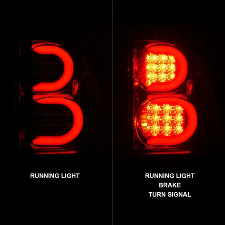 ANZO 2002-2009 Chevrolet Trailblazer LED Tail Lights w/ Light Bar Chrome Housing Clear Lens - Truck & Automotive