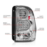ANZO 2002-2009 Chevrolet Trailblazer LED Tail Lights w/ Light Bar Chrome Housing Clear Lens - Truck & Automotive