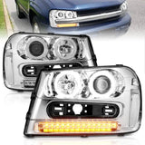 Chrome projector headlights with LED DRLs for Chevrolet Trailblazer headlight set upgrade