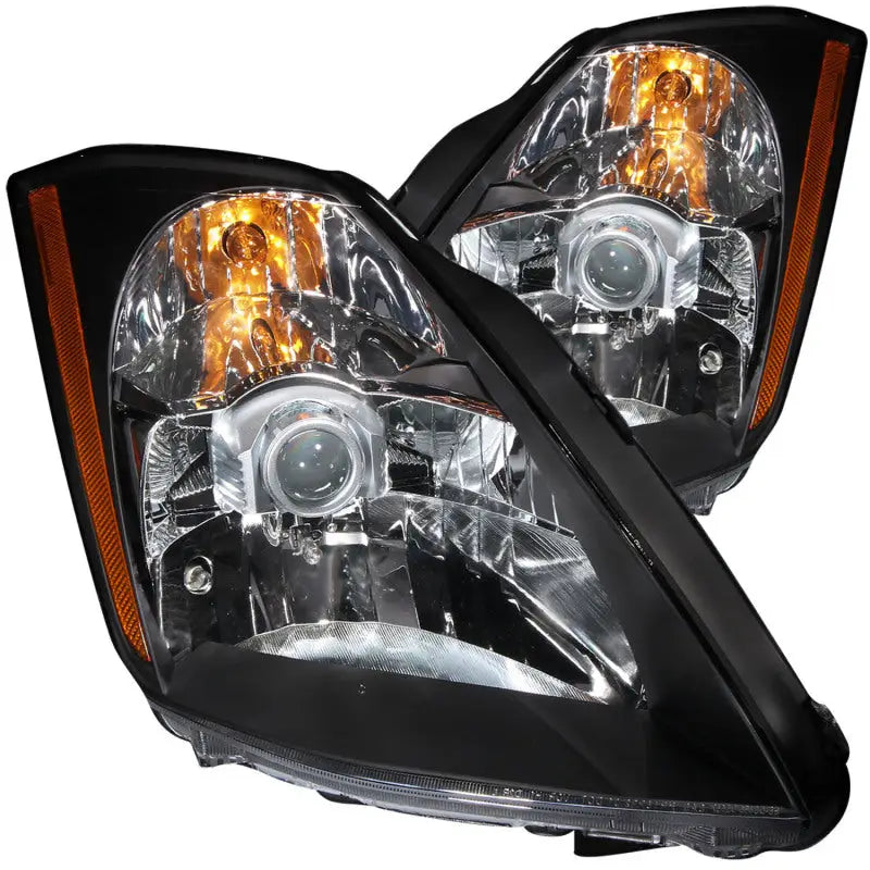 ANZO 2003-2005 Nissan 350Z Crystal Headlights Black - Truck & Automotive