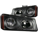 Pair of black aftermarket crystal headlights for Chevrolet Silverado 1500