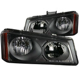 Black aftermarket crystal headlights for Chevrolet Silverado 1500, crystal headlights black style