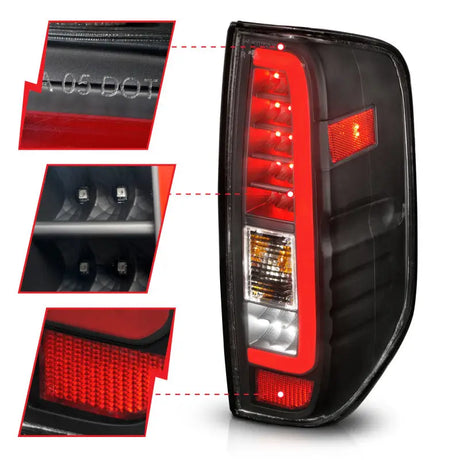 Black truck tail light for Nissan Frontier LED taillights with clear lens design