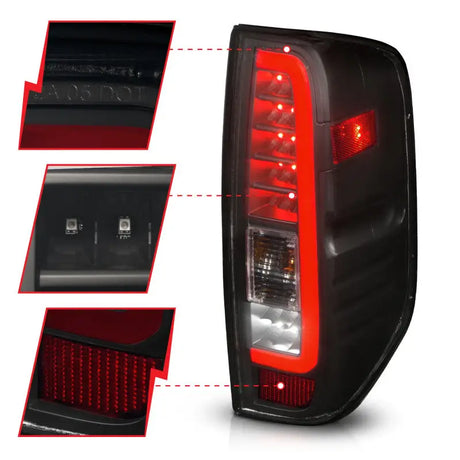 ANZO 2005-2021 Nissan Frontier LED Taillights Black Housing/Smoke Lens - Truck & Automotive