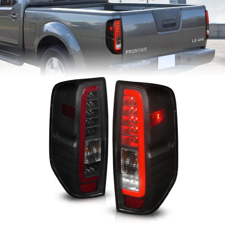 ANZO 2005-2021 Nissan Frontier LED Taillights Black Housing/Smoke Lens - Truck & Automotive
