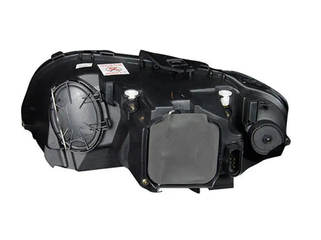 Rear view of black Audi A3 projector headlights with R8 LED style for 2006-2008