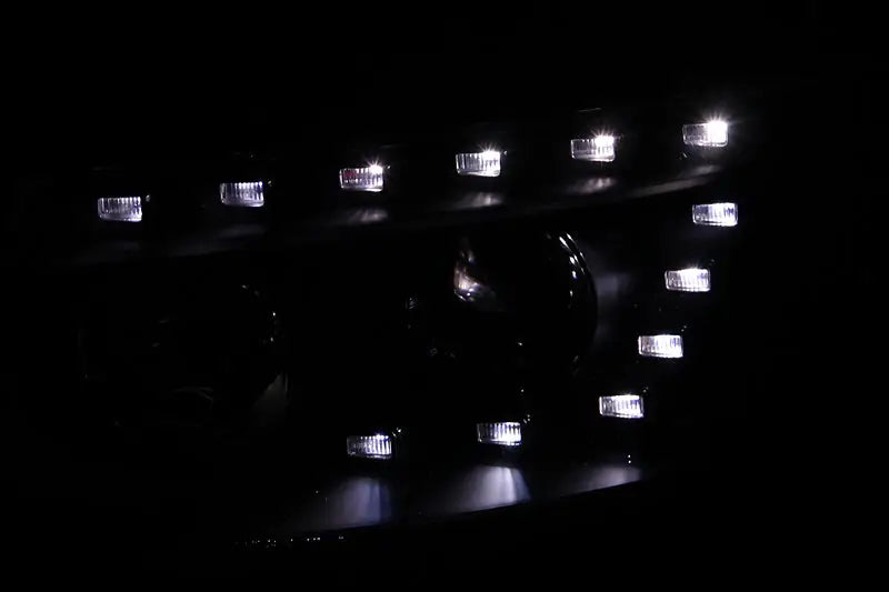 ANZO 2007-2007 Hyundai Santa Fe Projector Headlights w/ LED Black - Truck & Automotive