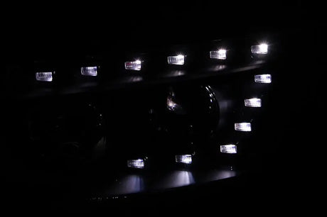 ANZO 2007-2007 Hyundai Santa Fe Projector Headlights w/ LED Black - Truck & Automotive
