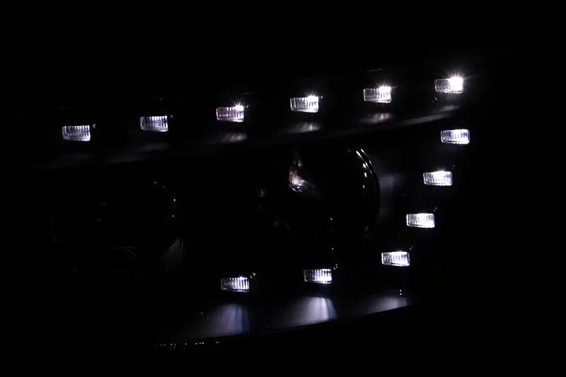 ANZO 2007-2007 Hyundai Santa Fe Projector Headlights w/ LED Black - Truck & Automotive