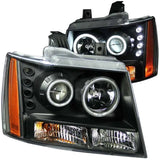 ANZO ANZO 2007-2013 Chevrolet Avalanche Projector Headlights w/ Halo Black (CCFL)