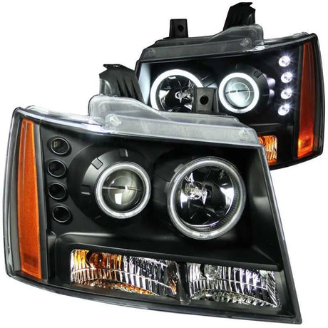 ANZO ANZO 2007-2013 Chevrolet Avalanche Projector Headlights w/ Halo Black (CCFL)
