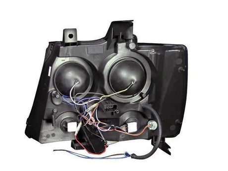 ANZO 2007-2013 Chevrolet Avalanche Projector Headlights w/ Halo Black (CCFL) 