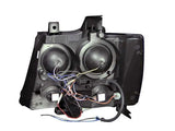 ANZO 2007-2013 Chevrolet Avalanche Projector Headlights w/ Halo Black (CCFL) 