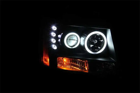 ANZO 2007-2013 Chevrolet Avalanche Projector Headlights w/ Halo Black (CCFL) 