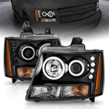 ANZO 2007-2013 Chevrolet Avalanche Projector Headlights w/ Halo Black (CCFL) 