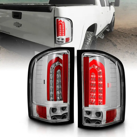 ANZO 2007-2013 Chevrolet Silverado 1500 LED Taillights Chrome - Truck & Automotive