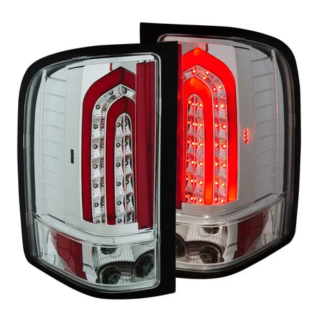 ANZO 2007-2013 Chevrolet Silverado 1500 LED Taillights Chrome - Truck & Automotive