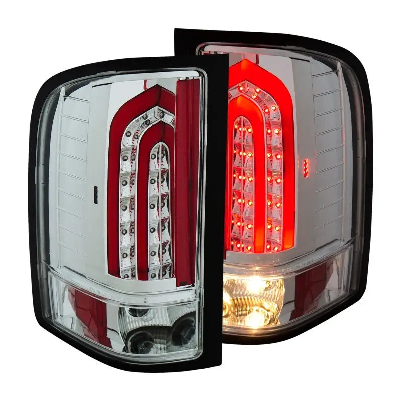 ANZO 2007-2013 Chevrolet Silverado 1500 LED Taillights Chrome - Truck & Automotive