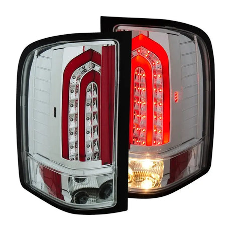 ANZO 2007-2013 Chevrolet Silverado 1500 LED Taillights Chrome - Truck & Automotive