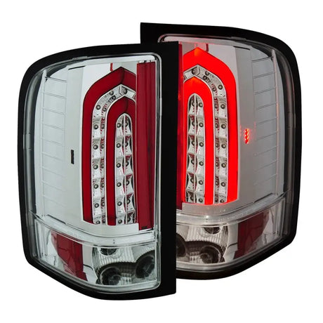 ANZO 2007-2013 Chevrolet Silverado 1500 LED Taillights Chrome - Truck & Automotive