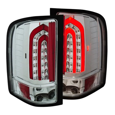 ANZO 2007-2013 Chevrolet Silverado 1500 LED Taillights Chrome - Truck & Automotive