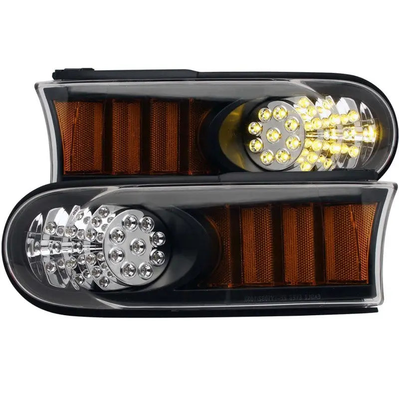 ANZO 511078 ANZO 2007-2013 Toyota Fj Cruiser LED Parking Lights Black w/ Amber Reflector