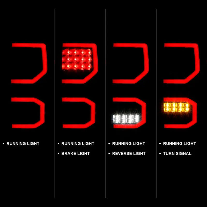 ANZO 311337 ANZO 2007-2013 Toyota Tundra LED Taillights Plank Style Black w/Smoke Lens