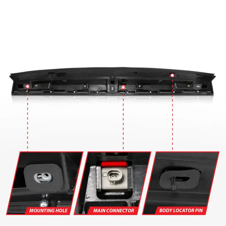 ANZO 2007-2014 Chevrolet Suburban 1500 LED 3rd Brake Light Black Housing Smoke Lens w/ Spoiler 1pc - Truck & Automotive