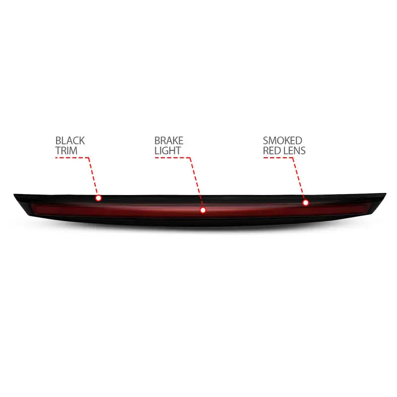 ANZO 2007-2014 Chevrolet Suburban 1500 LED 3rd Brake Light Black Housing Smoke Lens w/ Spoiler 1pc - Truck & Automotive