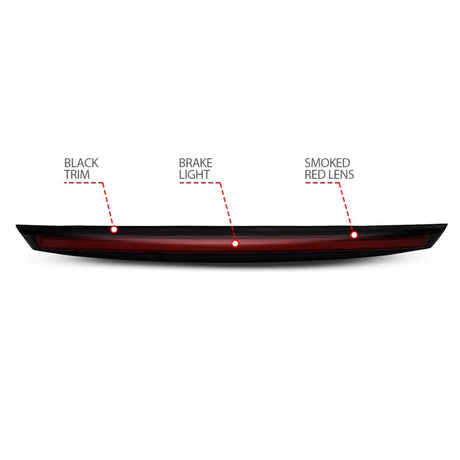 ANZO 2007-2014 Chevrolet Suburban 1500 LED 3rd Brake Light Black Housing Smoke Lens w/ Spoiler 1pc - Truck & Automotive