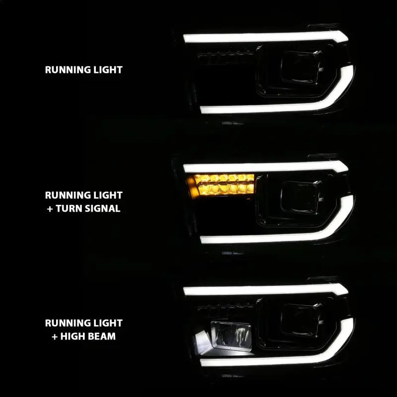 ANZO 111447 ANZO 2007-2014 Toyota Tundra Projector Light Bar H.L Black Amber(Led High Beam) (Halogen Version)