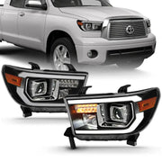 ANZO 111447 ANZO 2007-2014 Toyota Tundra Projector Light Bar H.L Black Amber(Led High Beam) (Halogen Version)