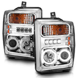 ANZO 2008-2010 Ford F-250 Projector Headlights w/ Halo Chrome (CCFL) - Truck & Automotive
