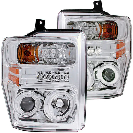 ANZO 2008-2010 Ford F-250 Projector Headlights w/ Halo Chrome (CCFL) - Truck & Automotive