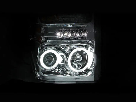 ANZO 2008-2010 Ford F-250 Projector Headlights w/ Halo Chrome (CCFL) - Truck & Automotive