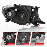 Toyota Corolla crystal headlight assembly for 2009-2010 with black amber design